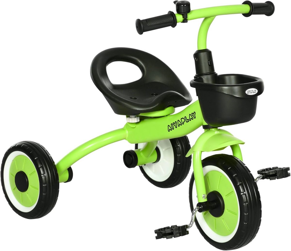 Kinder driewieler met mand en bel - Verstelbaar Zadel - 2 tot 5 Jaar - Groen (9101058381644)