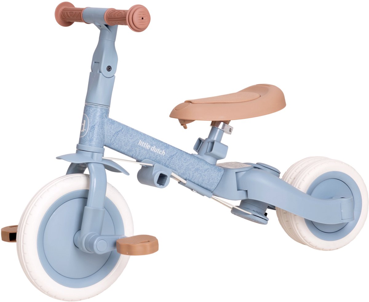 Little Dutch - 4 in 1 Driewieler Met Duwstang - Safari Dreams Blue (8717154582352)
