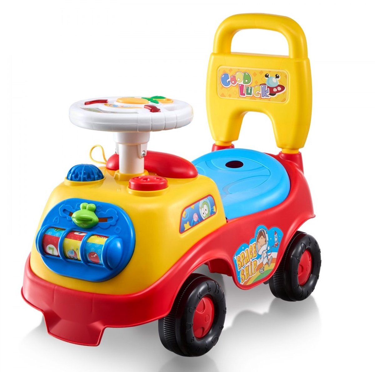 Loopauto voor peuters - Raceauto rijdend speelgoed - Leeftijd 1-3 jaar - Muziekstuur en claxon - Opbergruimte onder de zitting - Zit- en loopfunctie (6152723429492)