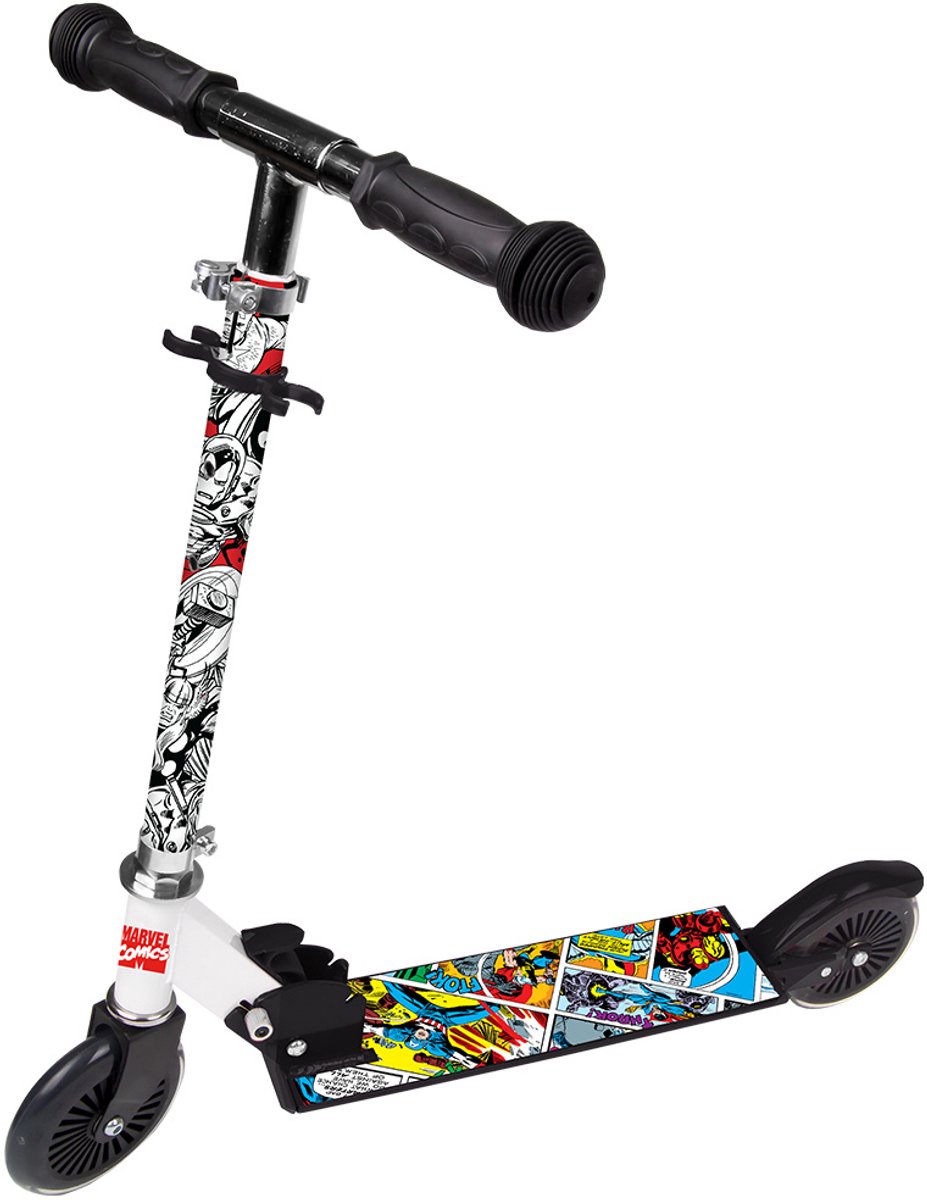 Marvel Avengers 2-wiel Kinderstep Voetrem Jongens Zwart/wit (5902308599475)