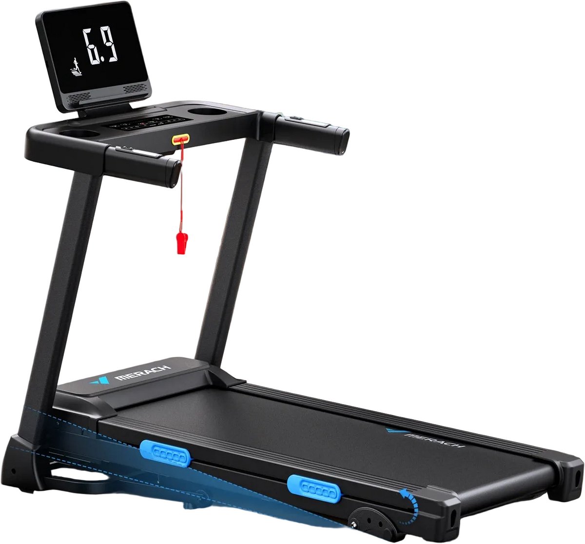 Opvouwbare Loopband - Elektrische Loopband - Thuis Fitnessapparaat - Compacte Hardloopband - Loopmachine - Verstelbare Hellingshoek - 41,3 x 16,5 Inch Loopvlak (8721391436606)