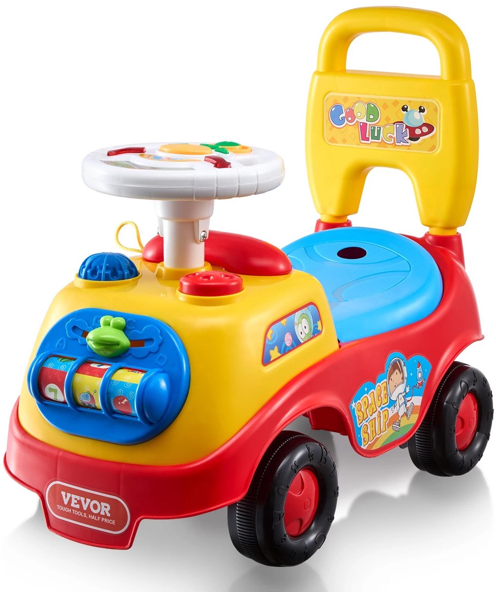 ROOTY Speelgoed auto - Loopauto - kinderwagen speelgoed - Speelgoed meisjes - Speelgoed jongens - Peuter speelgoed - 1 tot 3 jaar - 22 kg draagvermogen - Met muziek (8721472151244)