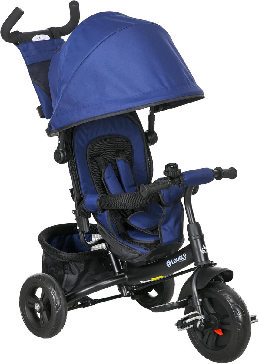 Veelzijdige 6-in-1 Kinderdriewieler met Duwstang en Zonnedak voor Kinderen van 1 tot 5 Jaar (9101059633490)