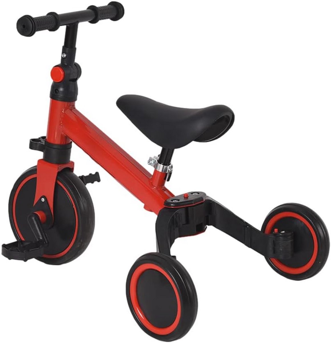 3-in-1 Driewieler voor Kinderen - Lichtgewicht Loopfiets met Verstelbaar Zadel - Geschikt voor 18 Maanden tot 4 Jaar (9101022151969)