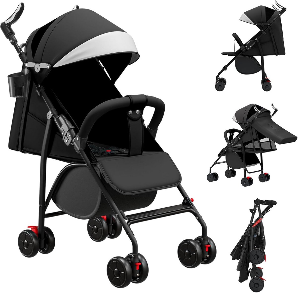 3-in-1 Kinderdriewieler met Duwstang - Loopfiets voor Baby en Peuter (0-4 jaar) (9101078255147)