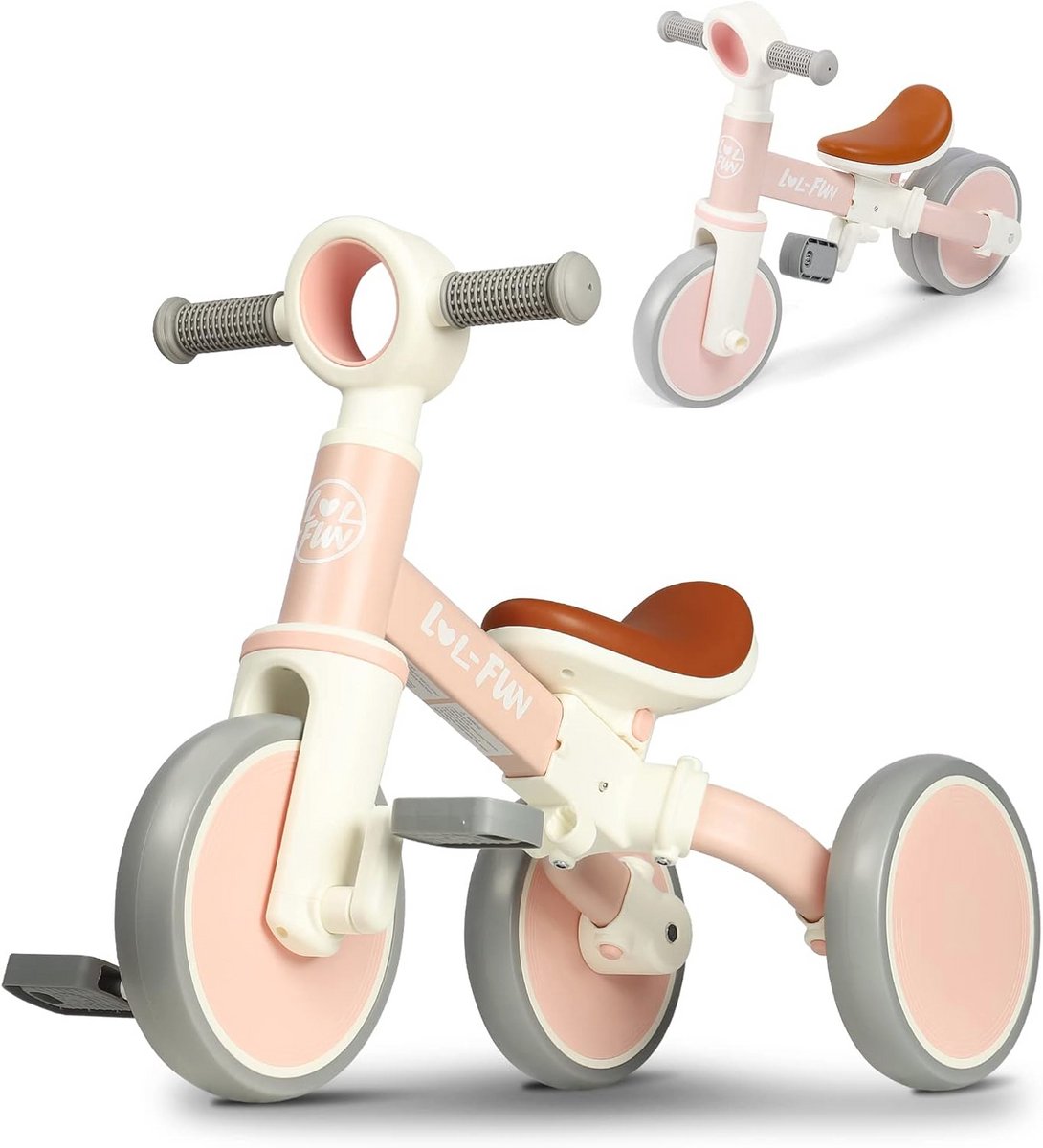 4-in-1 Driewieler voor Peuters - Loopfiets voor 1-3 Jaar Oud - Speelgoed voor Jongens en Meisjes (6154531780710)