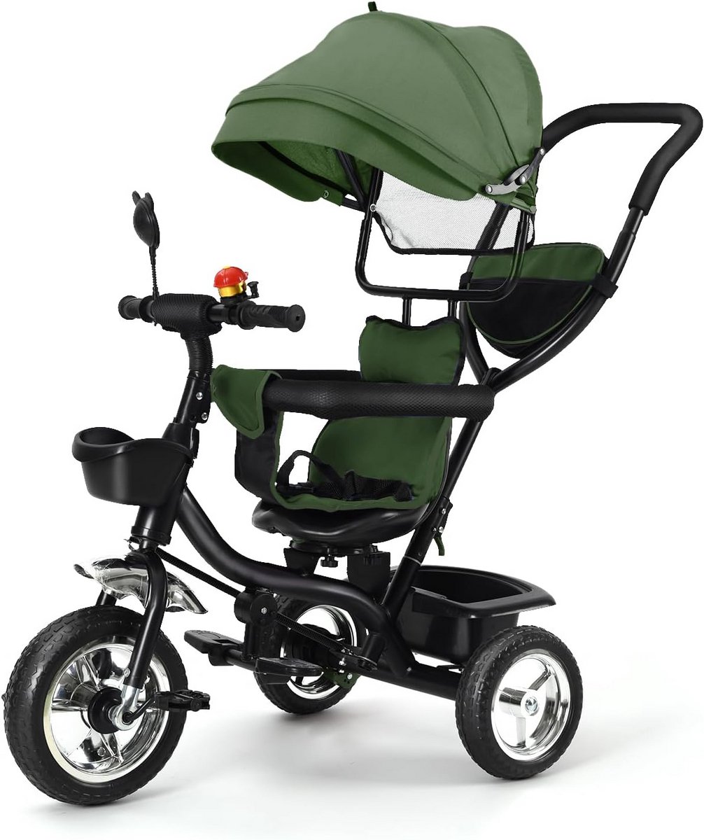 4-in-1 Inklapbare Driewieler voor Baby en Peuter met Zonnezeil en Duwstang (9101029467582)