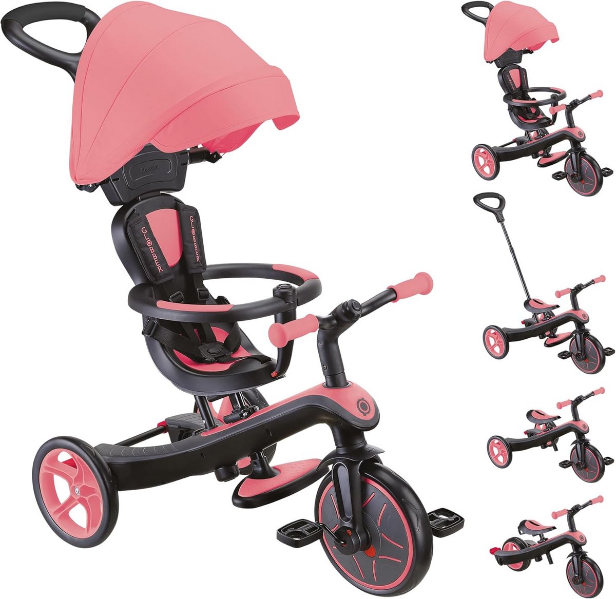 4-in-1 Loopfiets en Driewieler voor Peuters en Kinderen (10 Mnd - 5 Jaar), In Roze (9101027611659)