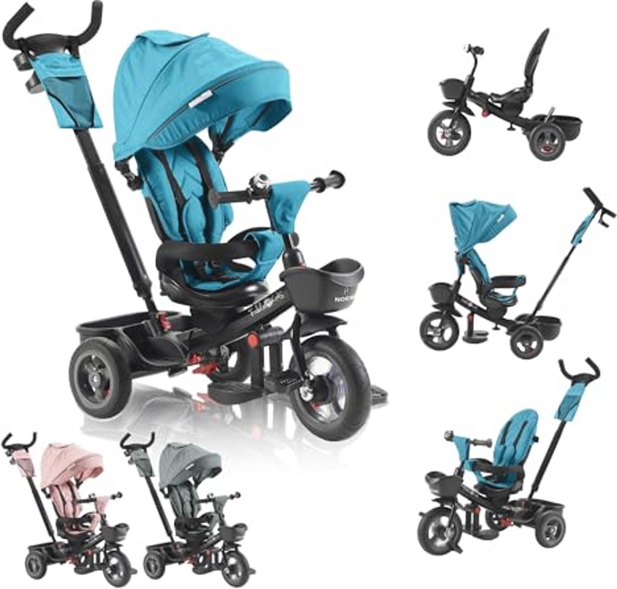 5-in-1 multifunctionele driewieler voor kinderen van 1,5 tot 5 jaar met duwstang, verstelbare zitting en accessoires (9101022316498)