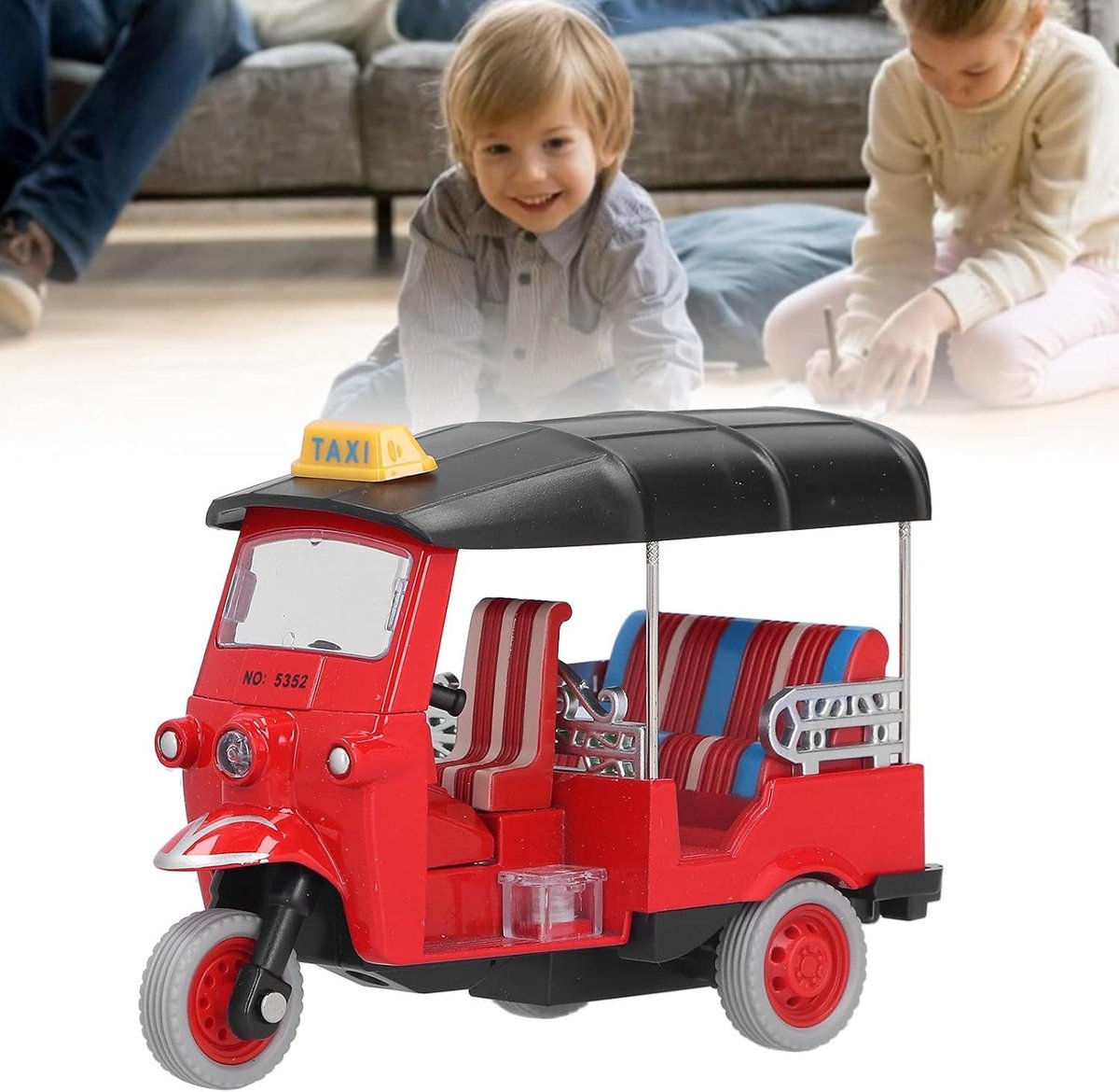 Allecto- Driewieler Speelgoed - Kinderspeelgoed - Simulatie Legering - Rood - Trek Thaise Driewieler - Automodel - Geschikt voor Kinderen - Terug loop Thais Driewieler Voertuig (8734451068549)