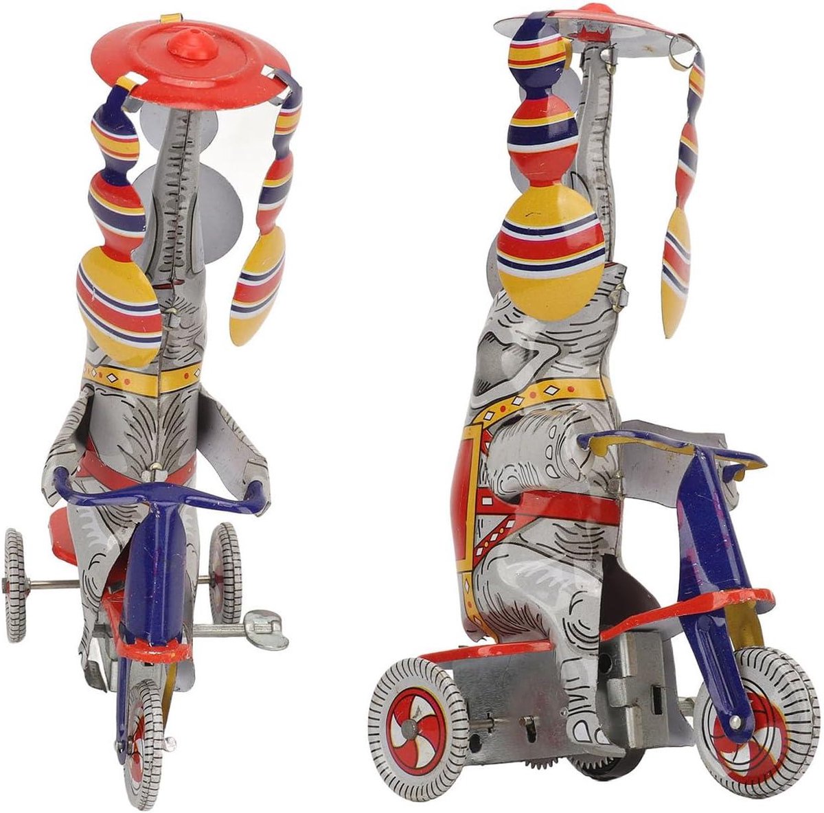 Allecto - Opwindbare - Nostalgie - Olifant op Driewieler - Blikken Speelgoed - Collectie - Opwindspeelgoed - Geschikt voor Kinderen - Nieuwigheid en Propspeelgoed - Thuiscollectie (8734451525578)