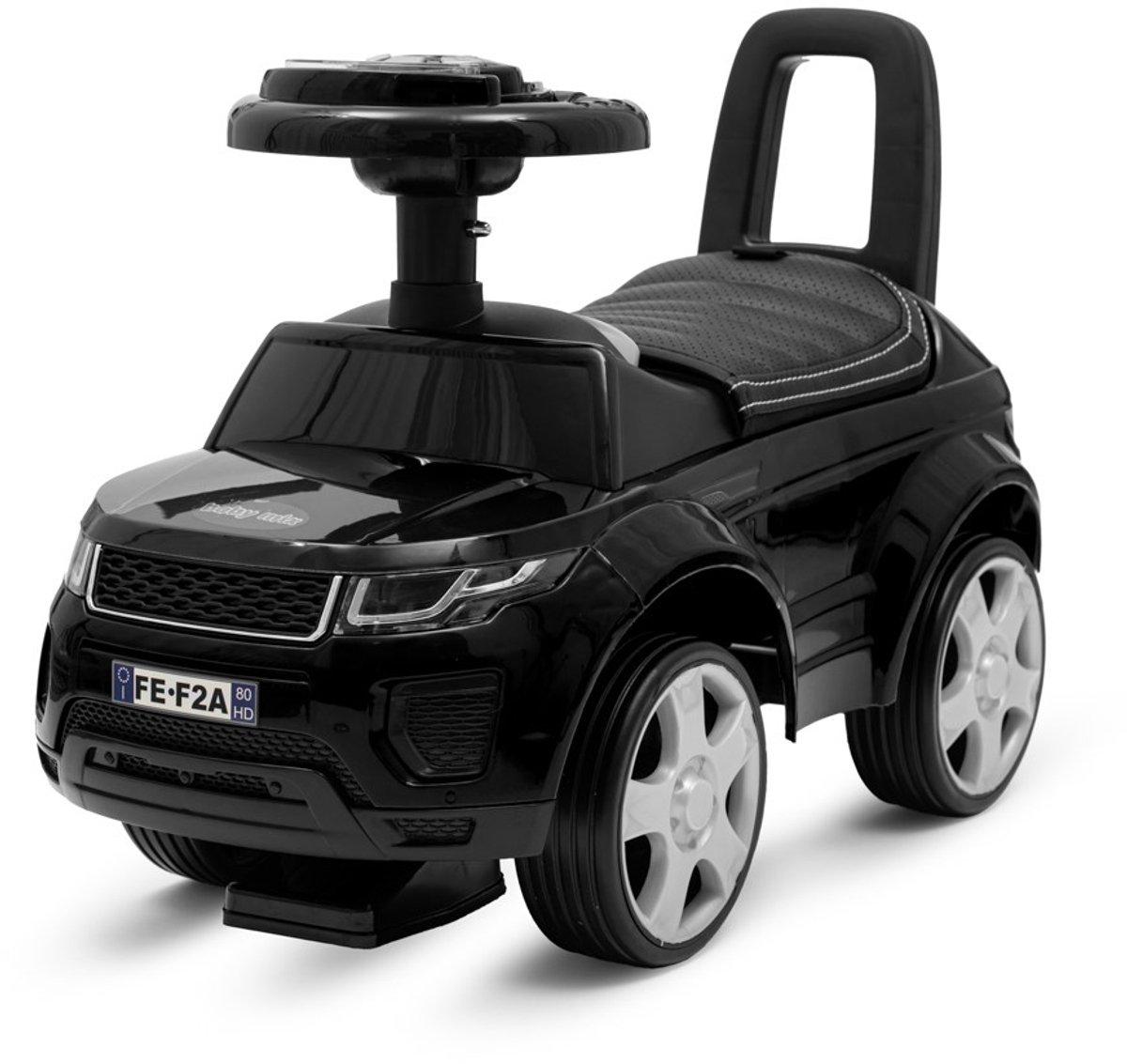 Baby Mix - Kinderauto - Miniatuur SUV - Zwart Met Glanzende Afwerking - Zitplaats Met Handgreep - Duurzaam Voor Kinderen - Speelvoertuig - Mini SUV - Kindervoertuig - Peuterauto - Loopauto (8596164157947)
