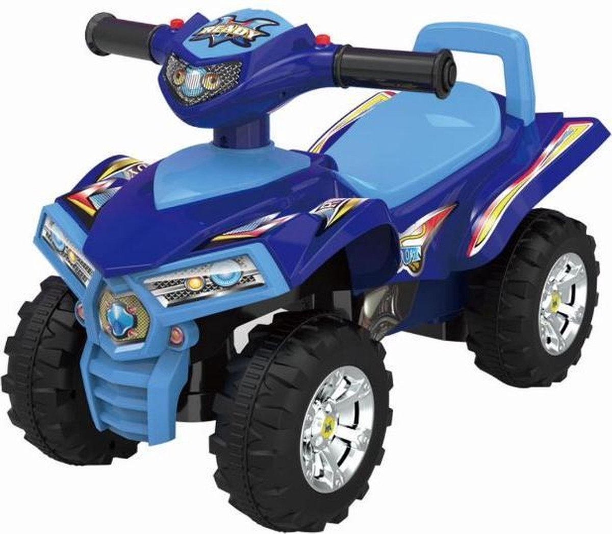 Baby Mix - Loopauto - Quad blauw met geluid en claxon - Speelgoed - Motoriek - Kinderen - Kunststof - Knipperlicht (5902216913080)