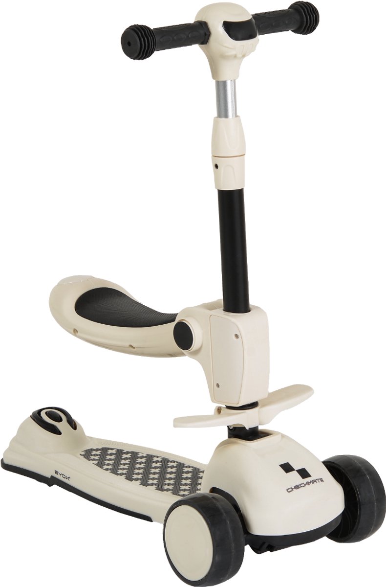 Byox Checkmate Royal White 2-in-1 Step/Loopfiets (3800146229627)