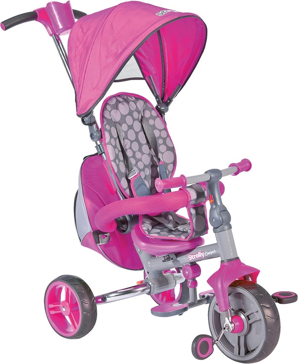 Compacte 3-in-1 Driewieler en Kinderwagen met Duwstang en Zonnedak (9101075755787)
