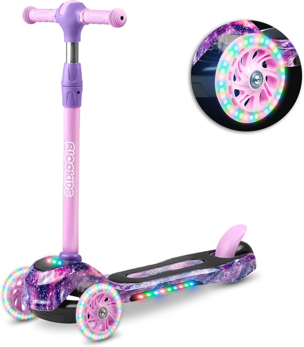 Driewieler Kinderscooter met LED Verlichting en Verstelbaar Stuur (9101034832825)