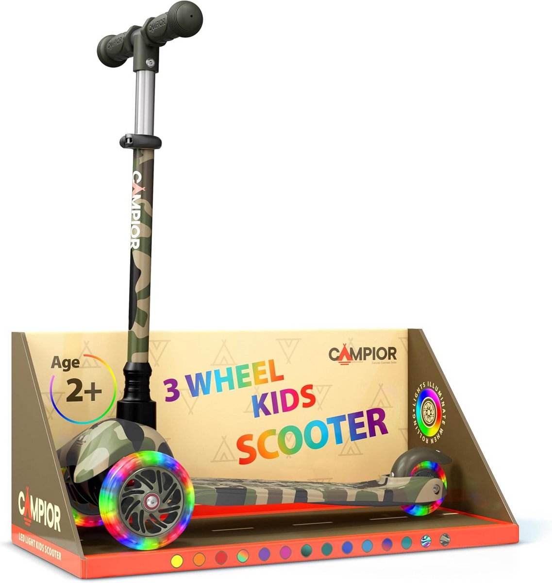 Kinderscooter met 3 Wielen en LED Lichtgevende Wielen (9101095711770)