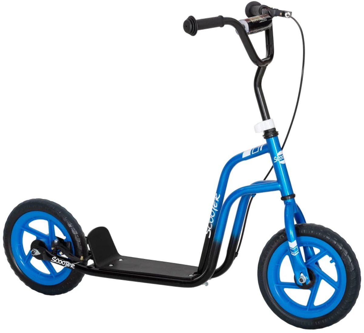 Kinderstep - Kinderstepjes met Grote Wielen en Handrem - Step - Stuurhoogte: 80-88 cm - Speelgoed Jongens/Meisjes 5-12 jaar - Tieners & Volwassenen - Draagkracht tot 50 kg - Blauw (8721317509803)