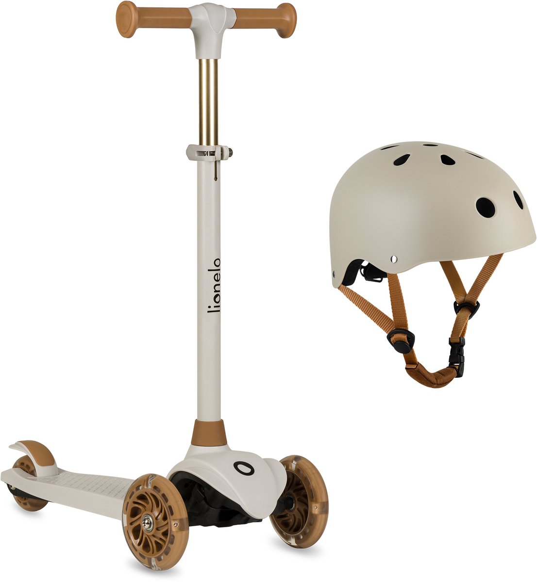 Lionelo Jessy Kinderstep + kinderhelm - step 3 wielen - leeftijdsgroep 3+ - max 50kg - LED verlichting in de wielen - hoogte verstelbaar 65-70-75-80 cm (5908273387789)