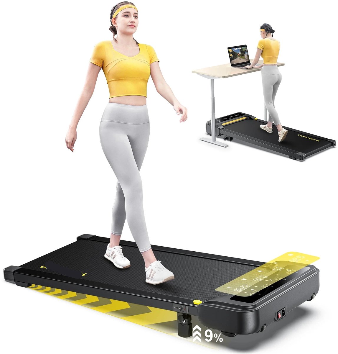 Loopband - Loopmachine - Fitnessapparaat - Hardloopband - Wandelband - Verstelbare Hellingshoek - Bluetooth Connectiviteit (8721391043507)