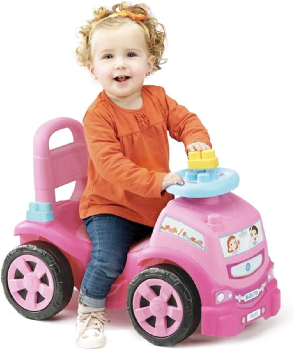 Molto Pink Truck Rails With 10 Blocks Loopauto Roze 12-24 Months (8410963192216)