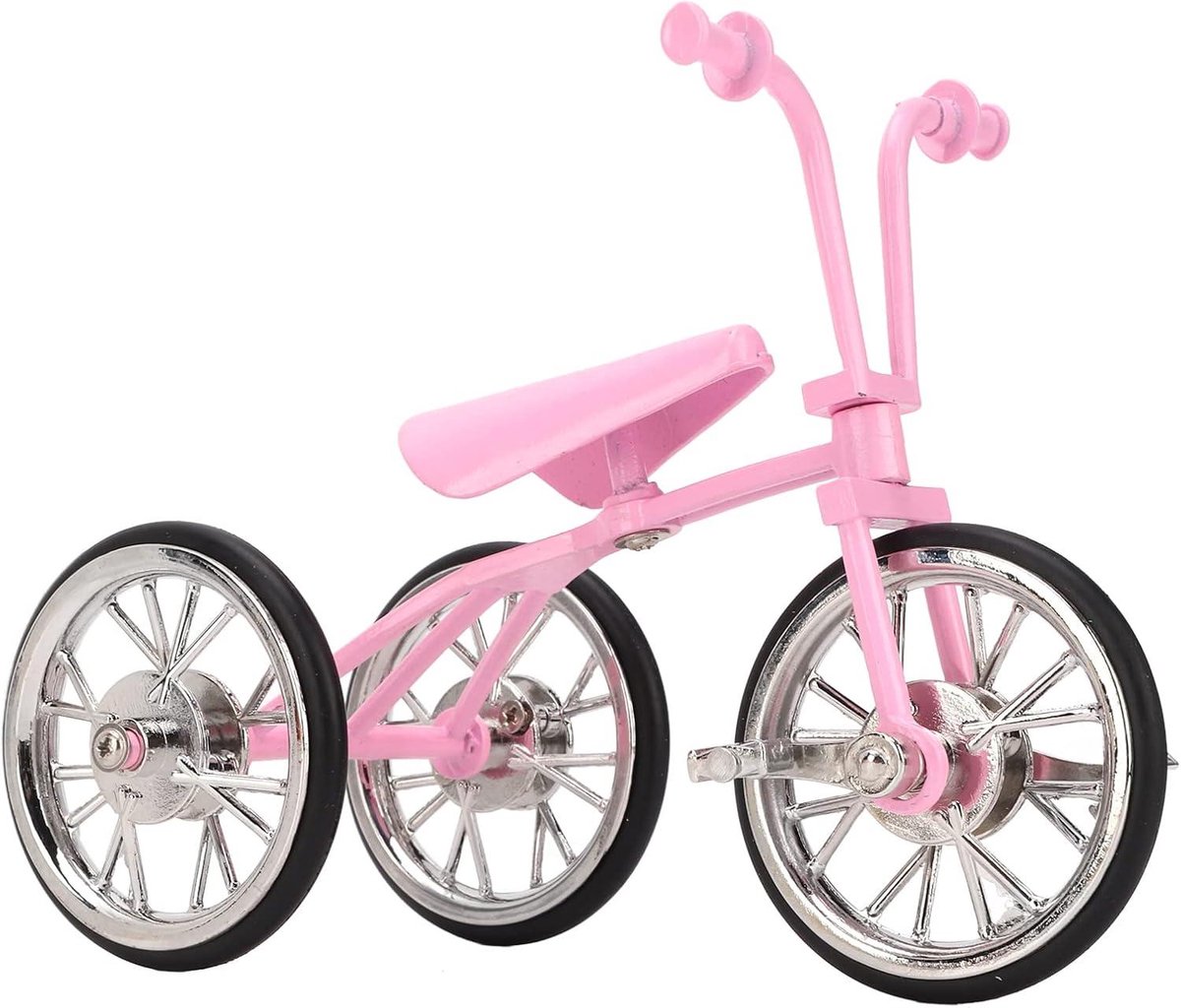 Smoakez - Miniatuur Driewieler Poppenhuis Kinderkamer Speelgoed - Roze Driewieler Ornament (8721401741669)