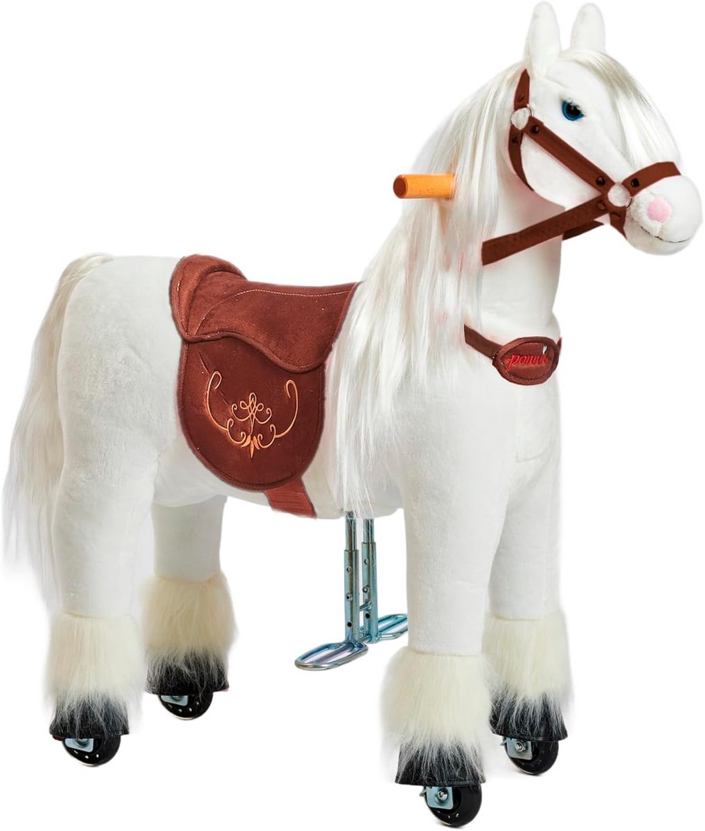 Speelpaard met wielen en afneembare zadel voor kinderen van 3-6 jaar (9101023154716)