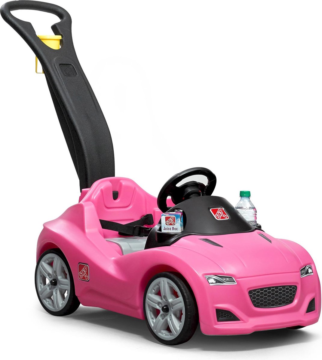 Step2 Whisper Ride Cruiser Loopwagen in Roze - Duwauto / Loopauto met duwstang - Voor kinderen vanaf 1,5 jaar (0733538866694)