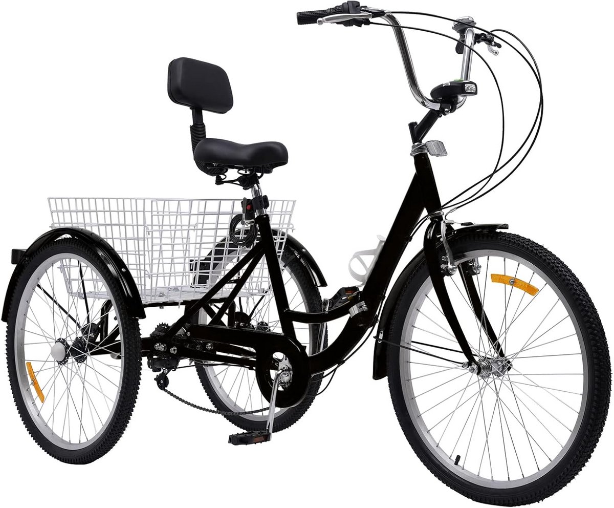 Vouwbare Driewieler met 7 Versnellingen en Grote Mand voor Volwassenen (9101074705646)