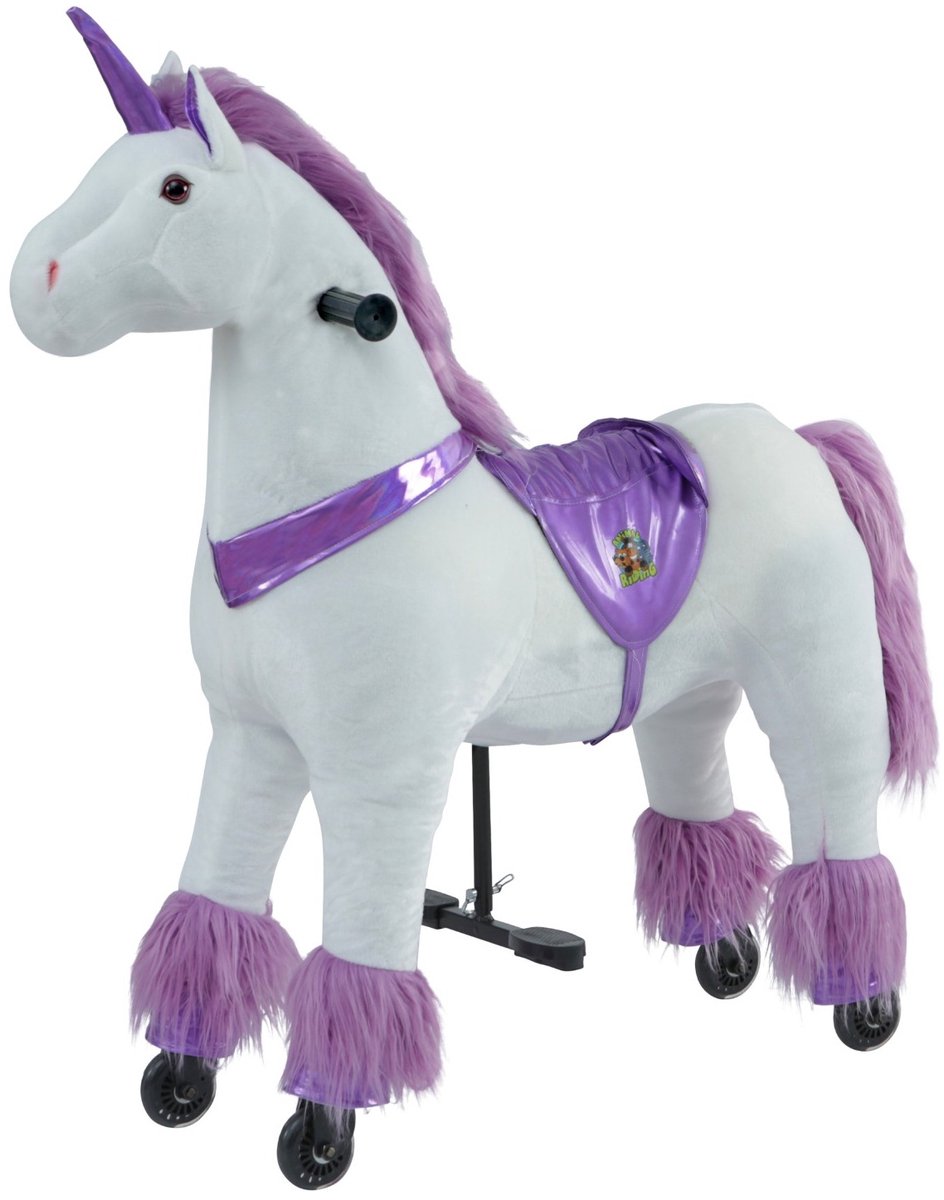 Animal Riding Loop Eenhoorn Paars Medium/Large 5-8 Jaar - Rijdier op Wielen - Tot 60 kg - Zadelhoogte 67 cm (8719425821832)