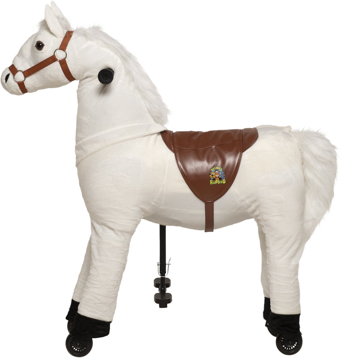 Animal Riding Looppaard Snowy Wit Medium/Large 5-8 Jaar - Rijdier op Wielen - Wit - Tot 60 kg - Zadelhoogte 67 cm (8719425820415)