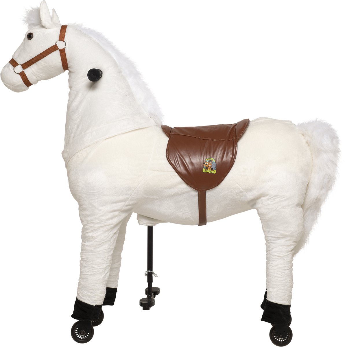 Animal Riding Looppaard Snowy Wit X-Large 8+ Jaar - Rijdier op Wielen - Tot 80 kg - Zadelhoogte 77 cm - Verstelbaar Pedaal (8719425820422)