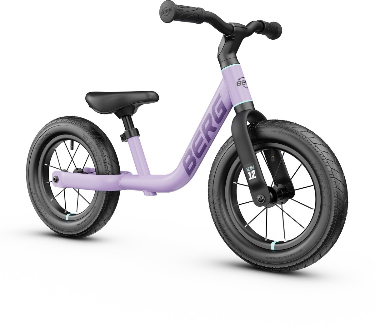 BERG MOOV12 Loopfiets - 2,5+ jaar - 12 inch - Lichtgewicht - Comfortabele luchtbanden - Verstelbaar Stuur en Zadel - Lavender Purple (8715839105872)