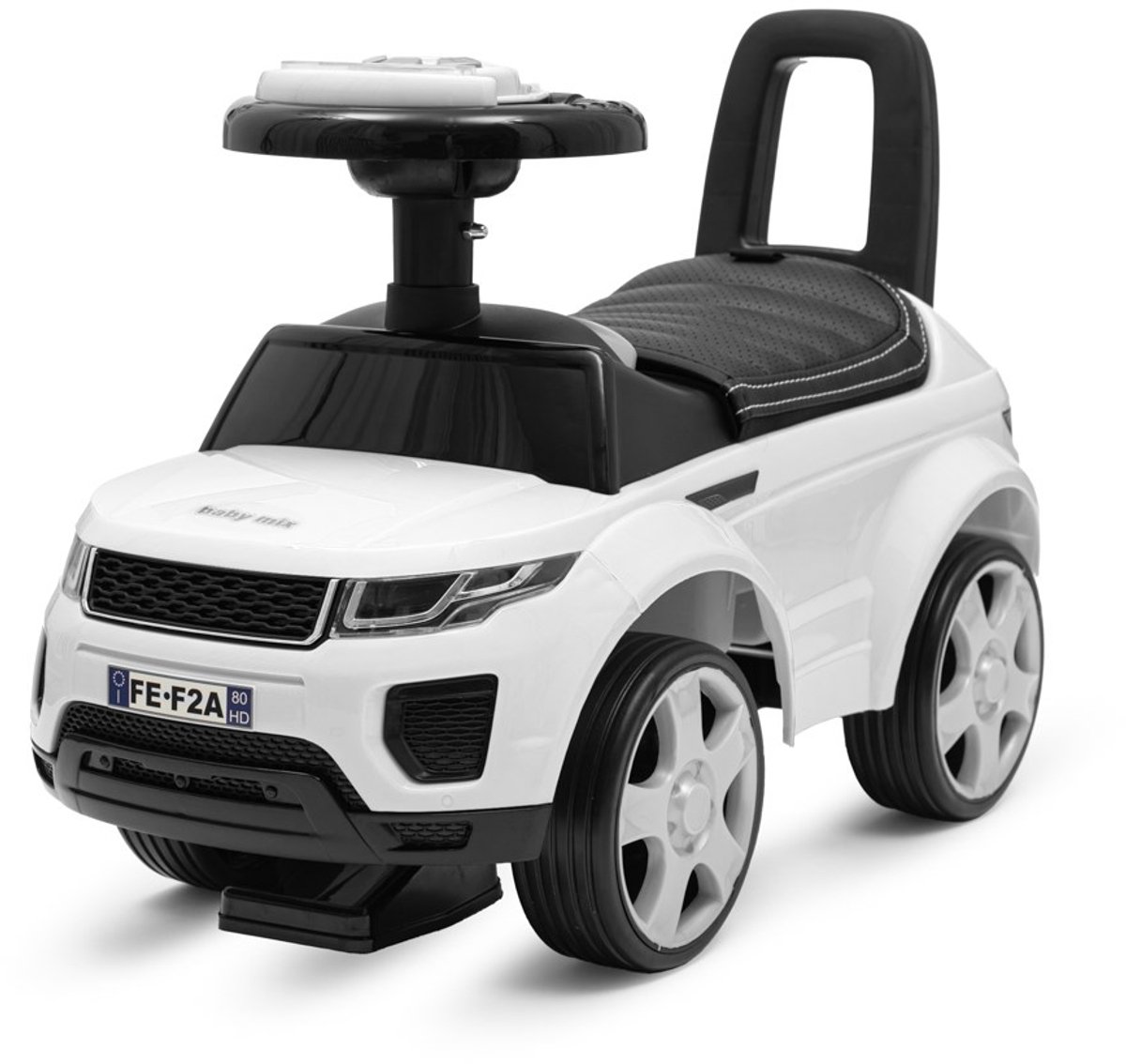 Baby Mix - Loopauto - Prime SUV loopfiets wit kunstleer met melodieën - kinderfiets - peuterfiets - speelgoedfiets - eerste stappen - loopfiets (8596164165874)