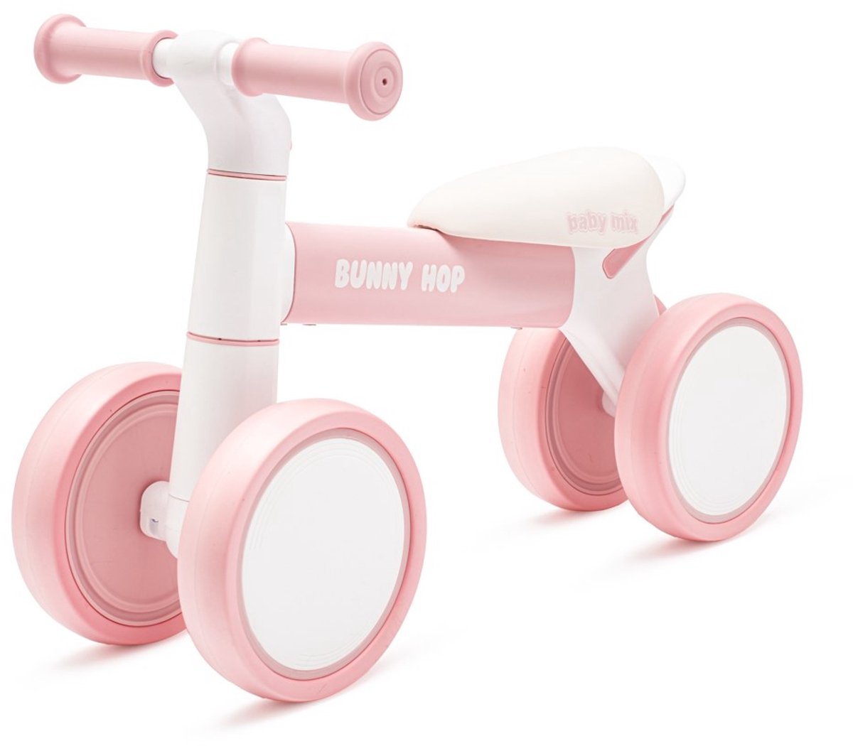 Baby Mix - Loopfiets - Bunny hop ultralight roze aluminium - Kinderfiets - Balansfiets - Peuterfiets - Vierwieler - Loopfiets voor kinderen (8596164151068)