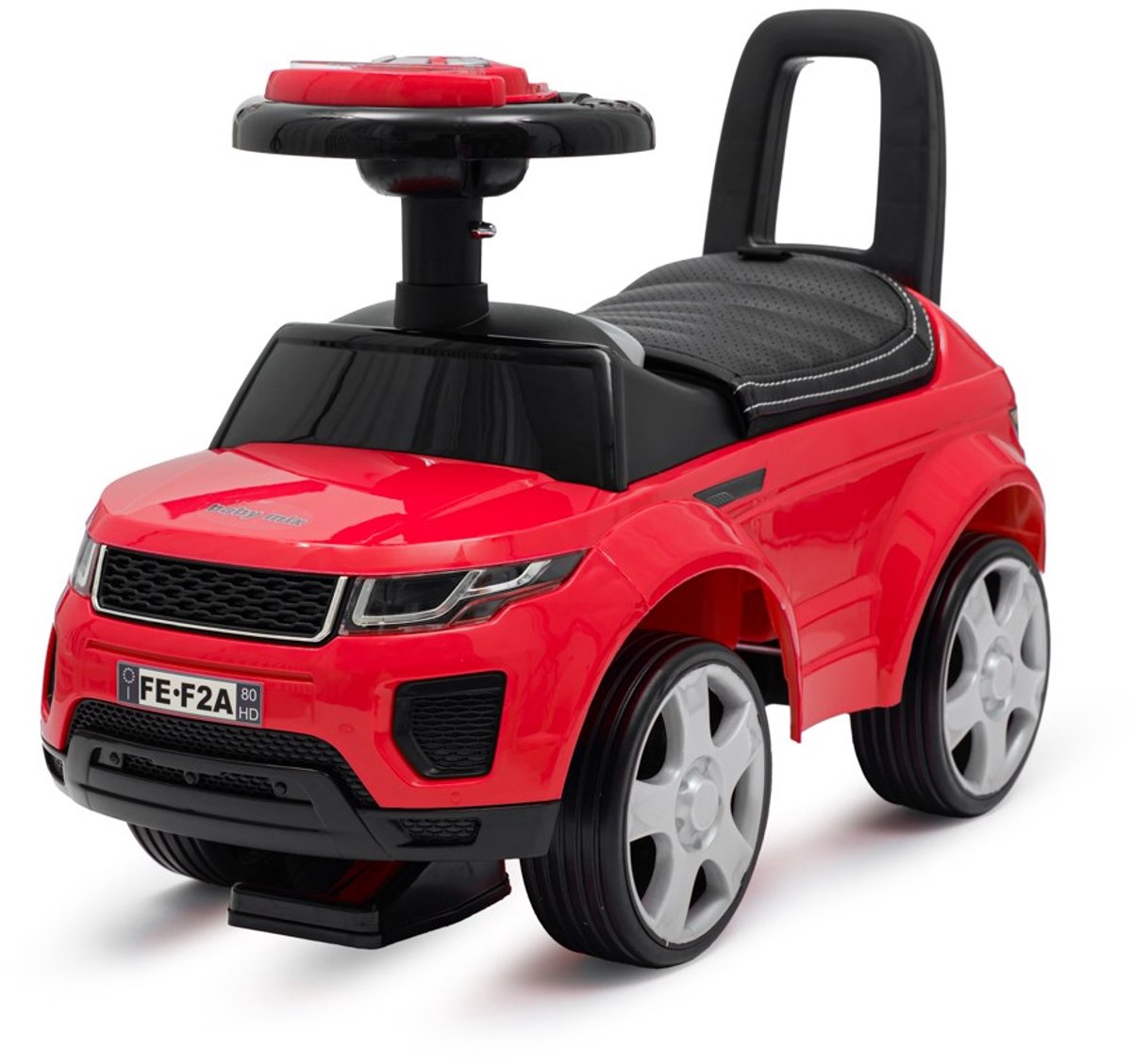 Baby Mix - Loopfiets - Prime SUV loopfiets rood kunstleer met melodieën - loopauto - kinderfiets - peuterfiets - speelgoedfiets - fiets - eerste fiets (8596164165867)