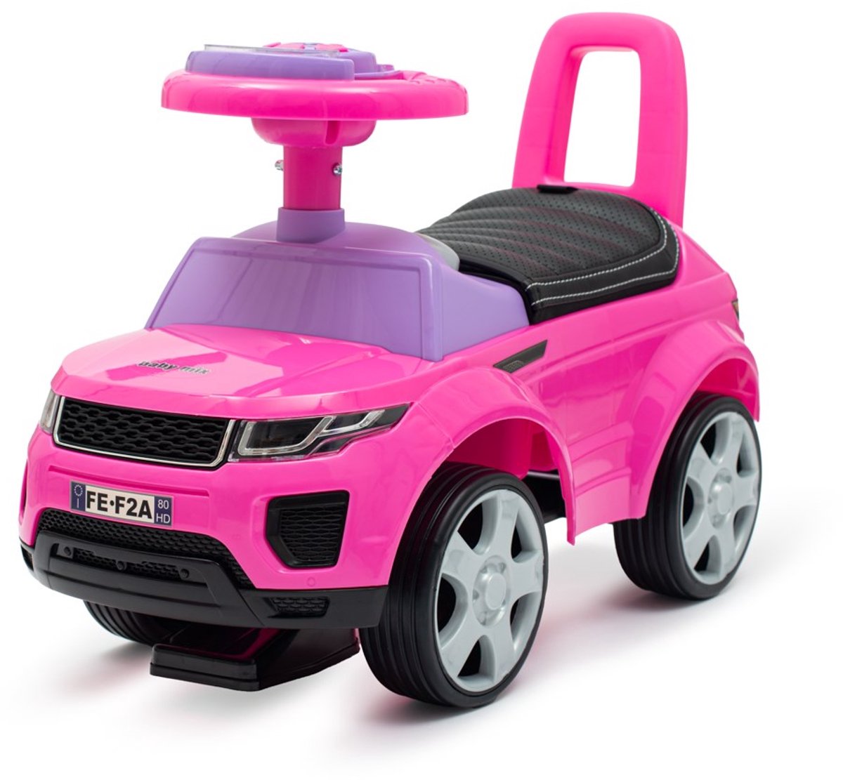 Baby Mix - Loopfiets - Prime SUV loopfiets roze kunstleer met melodieën - kinderfiets - loopauto - peuterfiets - speelgoedfiets - eerste stap (8596164165843)