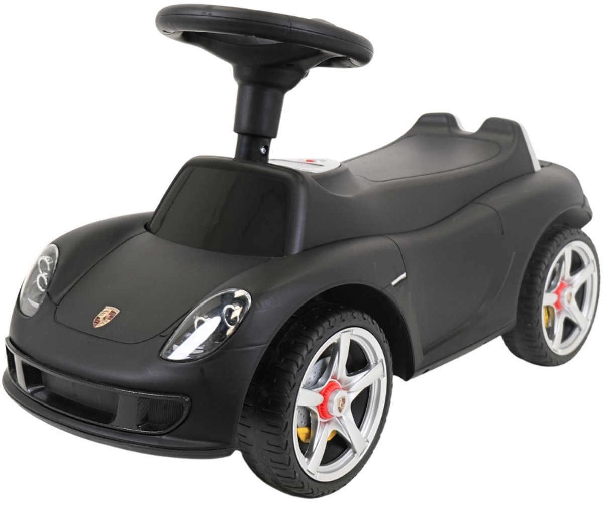Bandits and Angels Loopauto Porsche Carrera GT Zwart vanaf 1,5 jaar voor Jongens en Meisjes - Werkende Koplampen - Hoogwaardige Kunststof Wielen - voor Binnen en Buiten - Zwarte Loop Auto Kinderen (8719558089666)