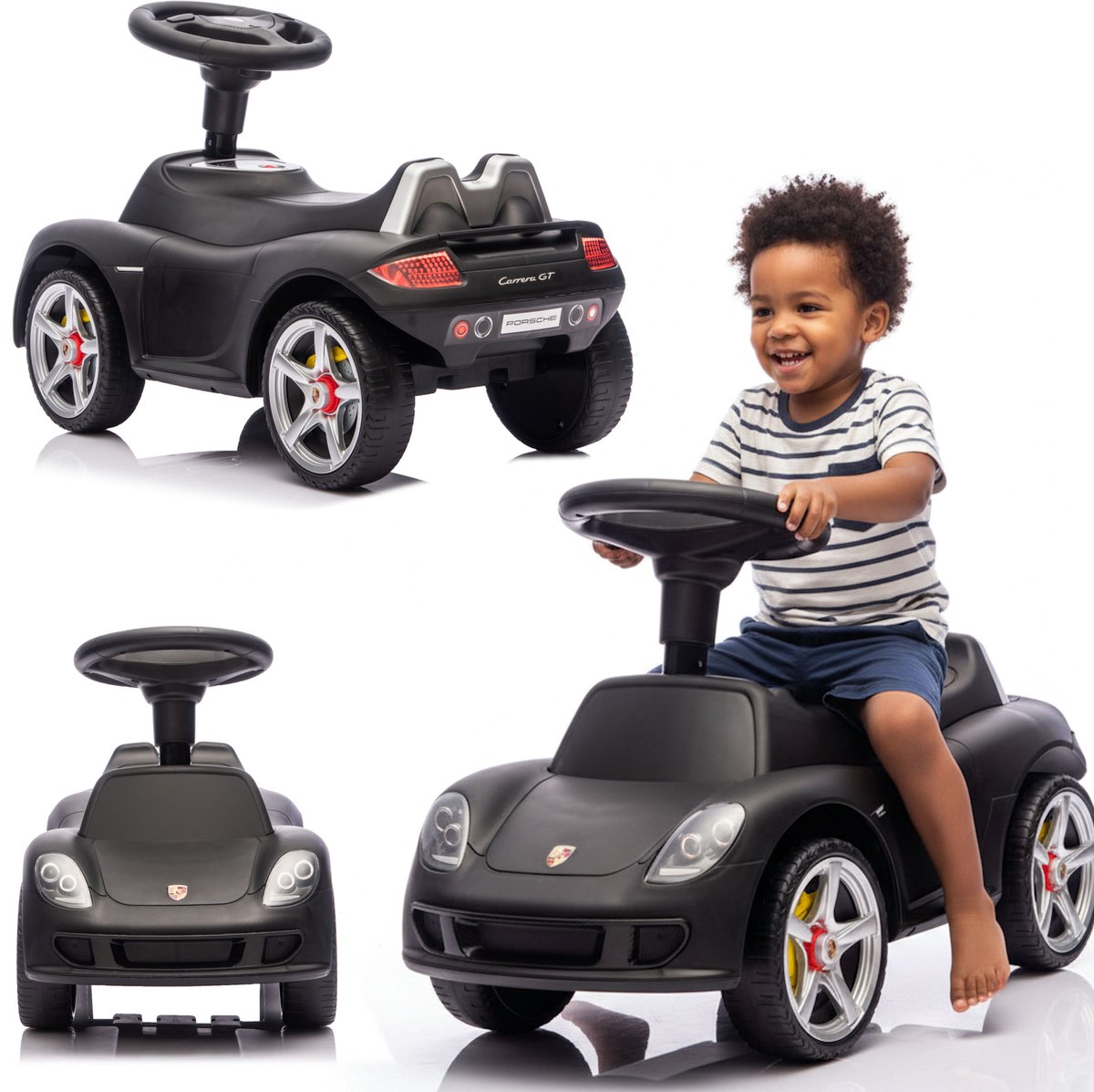 COIL Kinder loopauto Porsche Carrera GT - met muziek - loopfiets / ride-on - 18 maanden - 5 jaar - max. 20 kg - Zwart (4255787505729)