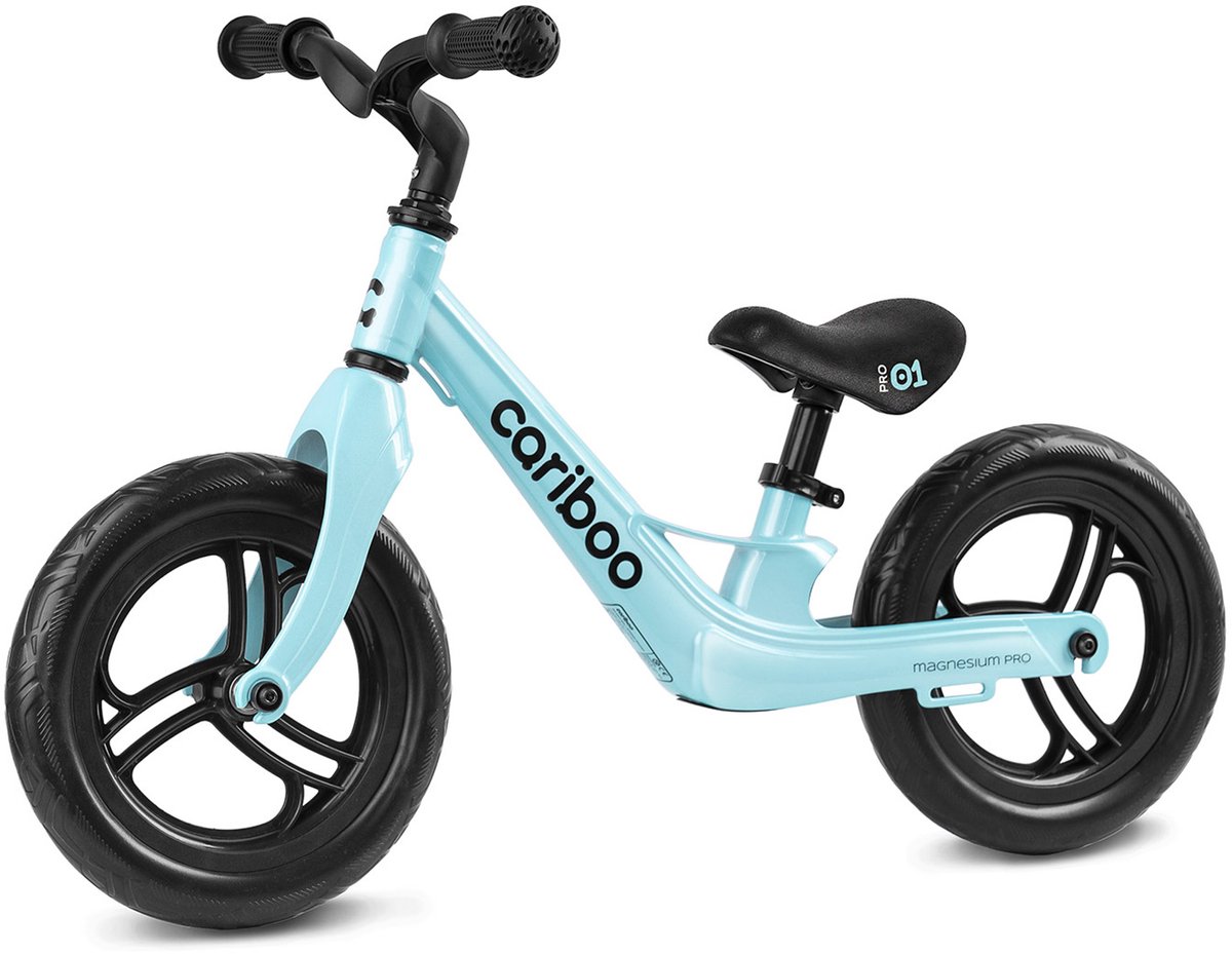 Cariboo Magnesium Pro - Loopfiets - Vanaf 2 jaar - voor Jongens en Meisjes - 12 inch - Blauw - Anti-lek EVA Banden - Verstelbaar Stuur en Zadel (5904125999216)