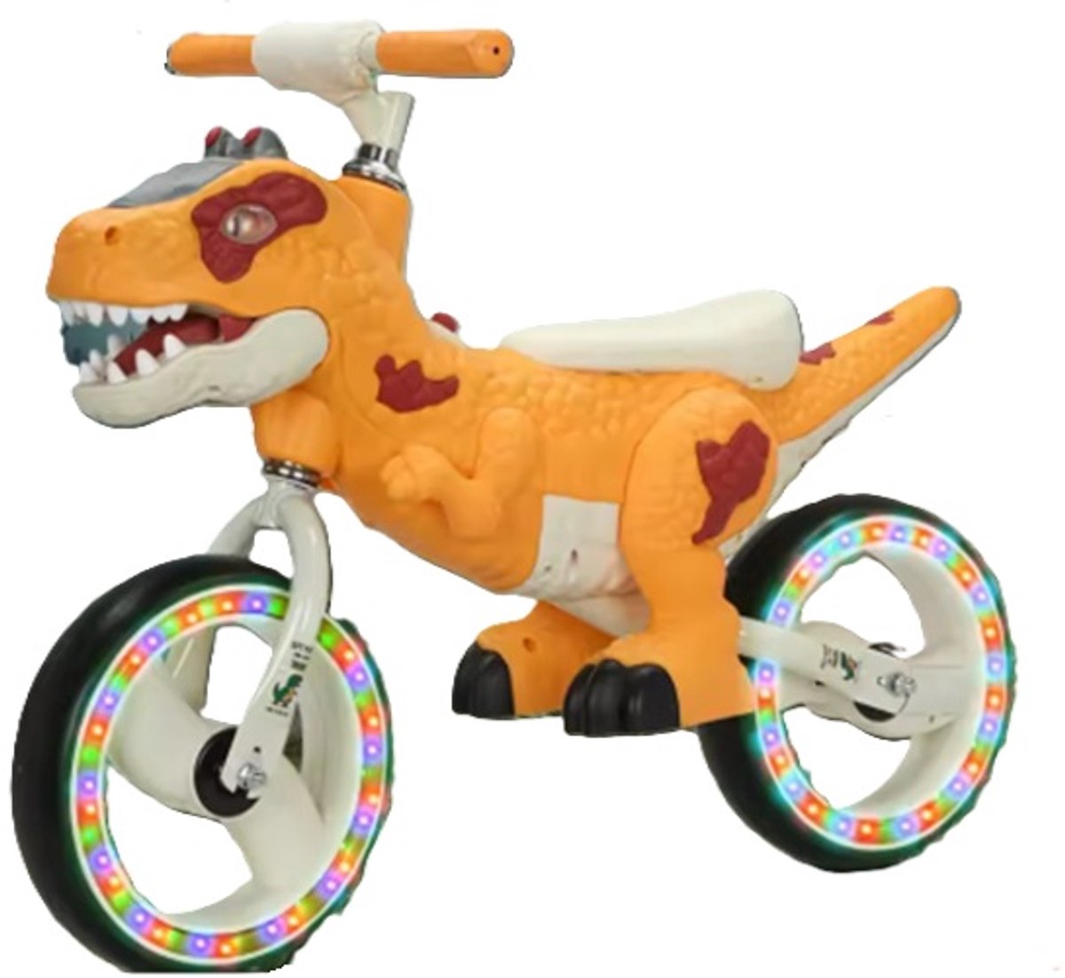 Dinosaurus loopfiets - oranje - licht - 10 inch (8721061214015)