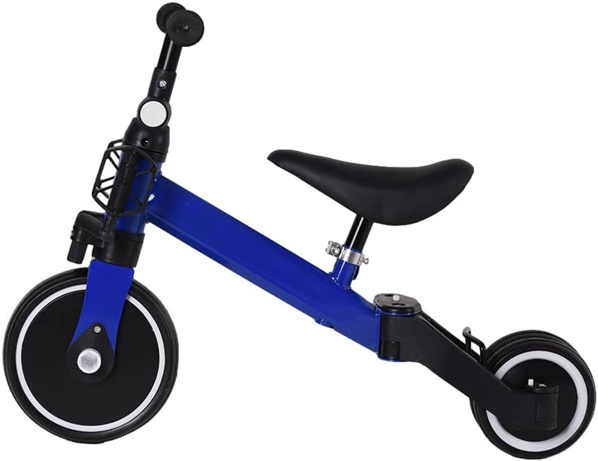 Driewieler Kinderen - Loopfiets Peuter - Buiten Spelen - 3-in-1 Functie - 15 kg Draagvermogen - Blauw (9101164878274)