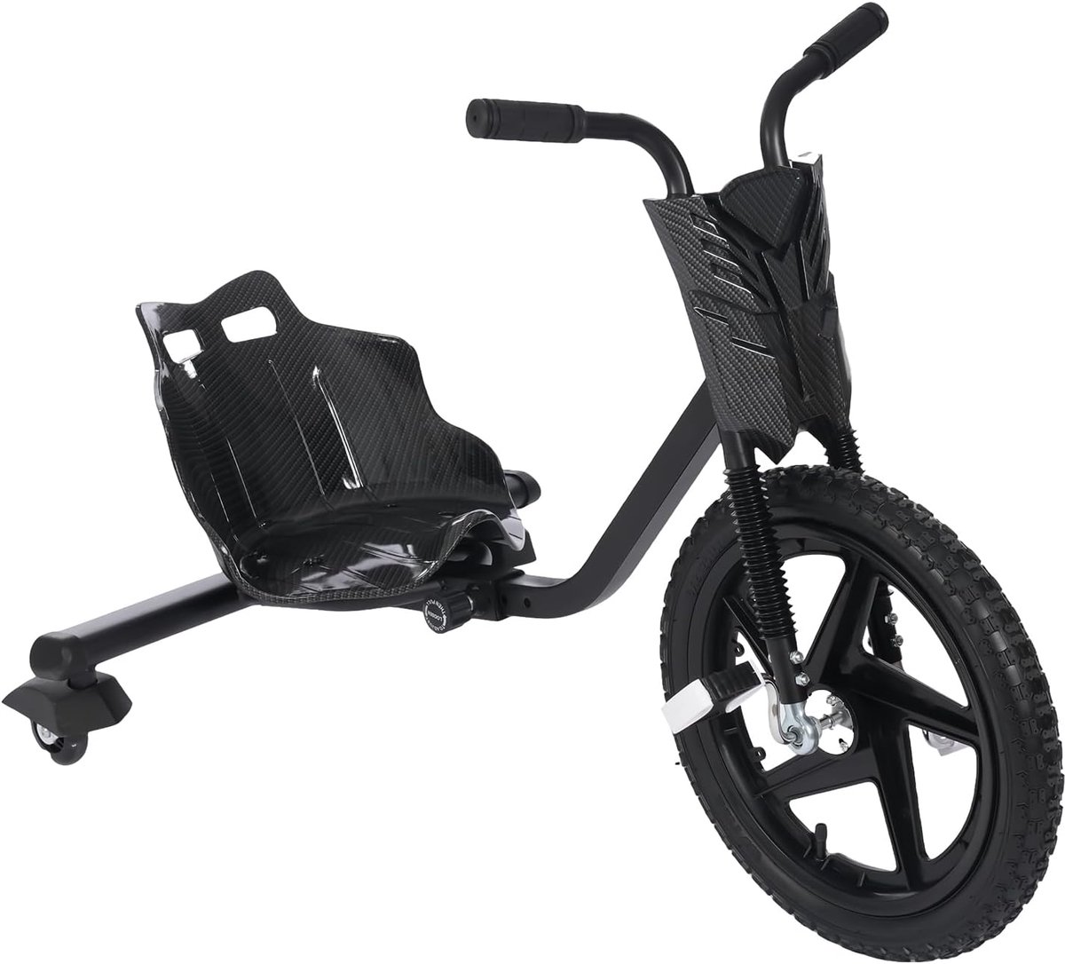 Drift Scooter - Drift Cart Driewieler - Kinderen Leren Driften - Vergroot Voorwiel 40cm - 90x68x60cm - Zwart (9101159399791)