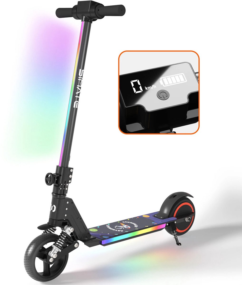 Elektrische Step Kinderen - 130W - 14km/u - 8km Bereik - inklapbaar - Zwart (0746121155679)