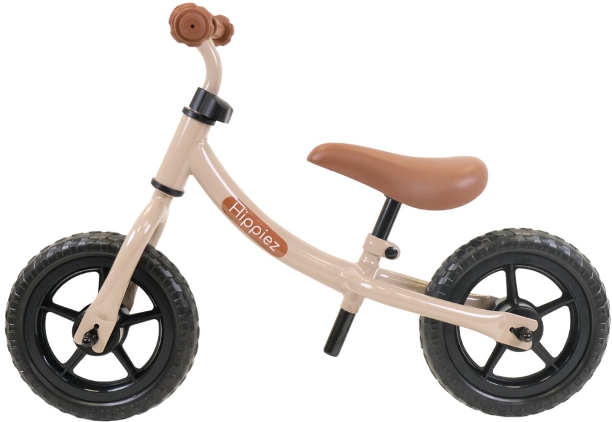 Hippiez Metalen Loopfiets Worker Old Sand vanaf 2 jaar - Beige Loop Fiets - Verstelbaar Zadel en Stuur - Voor Jongens en Meisjes - Compact en Veilig - Lage Instap (8720908930323)