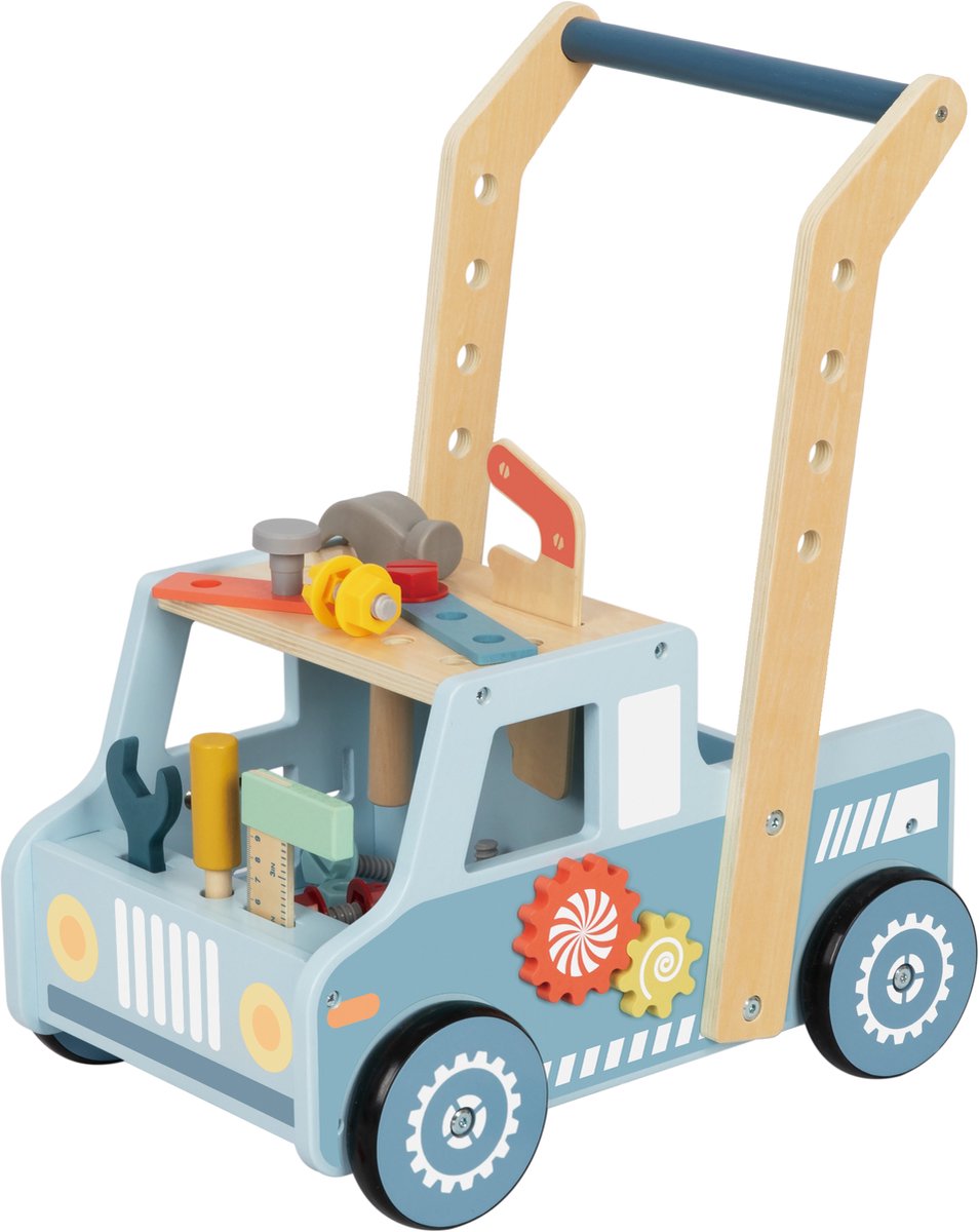 Houten Klus Loopwagen - Gereedschap & Werkbank Auto | Inclusief Accessoires | Loopwagen vanaf 12 maanden | Educatief Houten Speelgoed voor Peuters (6976831551216)