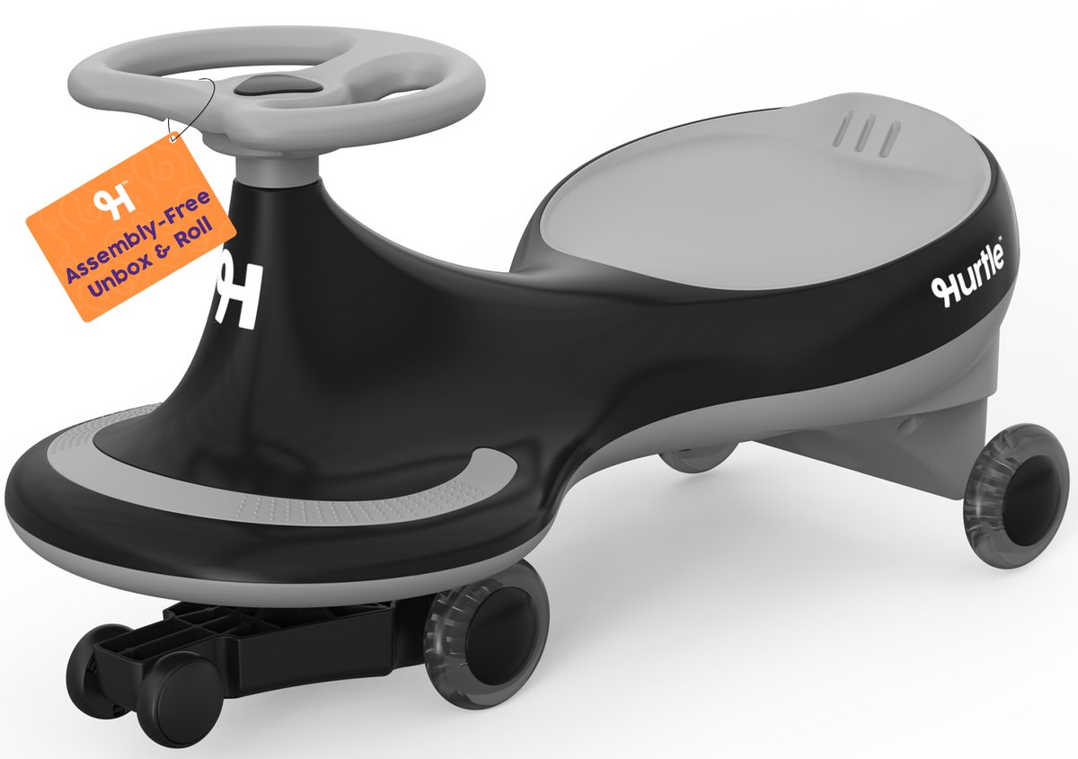 Hurtle Didicar - Wiggle Car - Ride On Auto voor Kinderen vanaf 2 Jaar - Zonder Pedalen of Batterijen - Zwart (0842893184456)