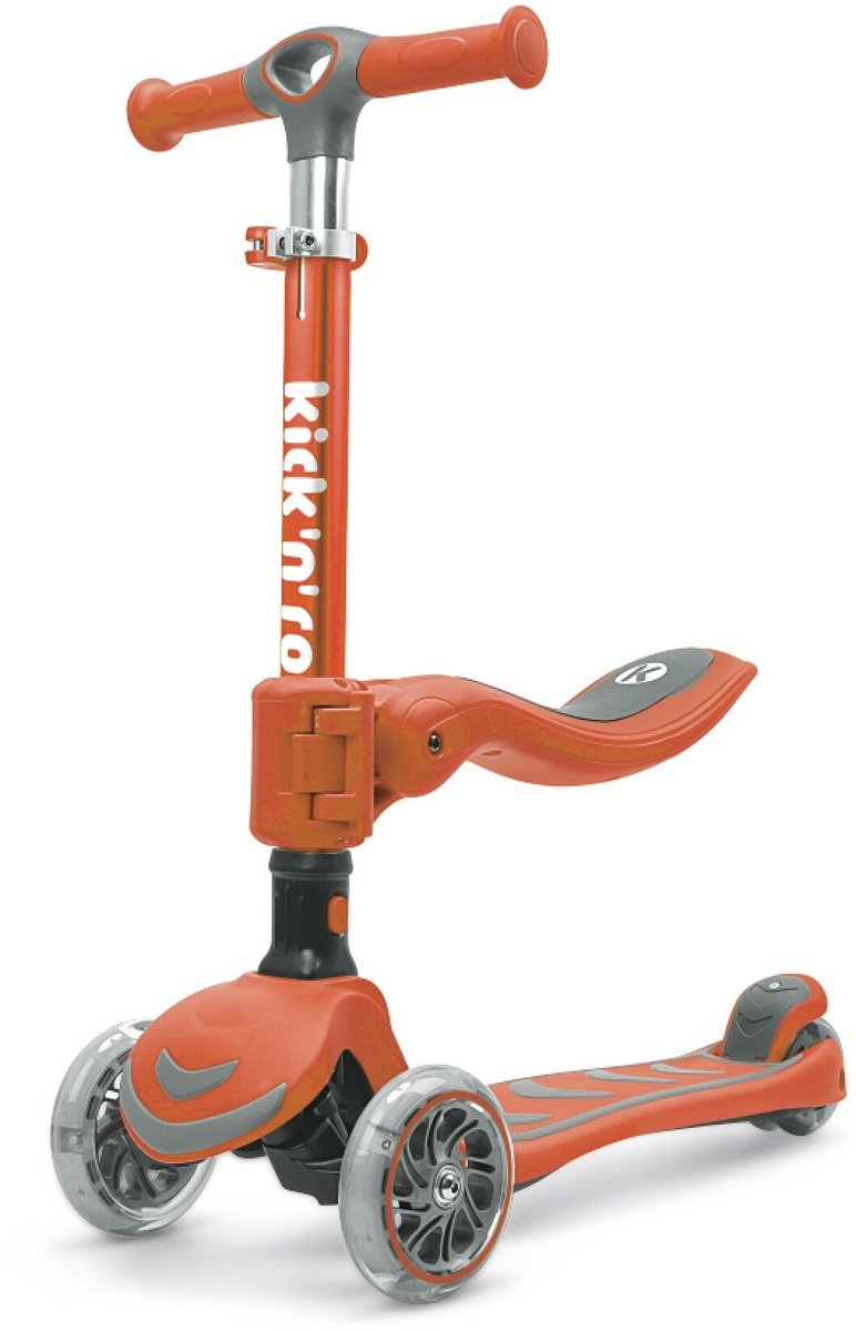 Kick'n'Roll S6 - 2IN1 - Kinderstep - Goud - Afneembaar zitje - Led Wielen (6973383151932)