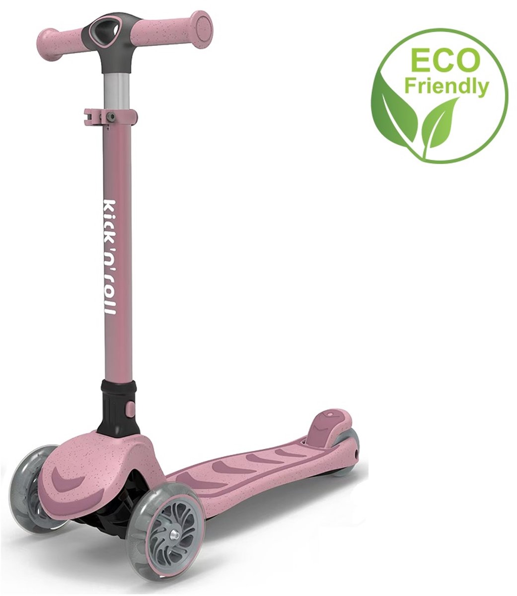 Kick'n'Roll S6 - ECO - Kinderstep - Roze - Voetrem - Stuurhoogte verstelbaar (6973383151703)