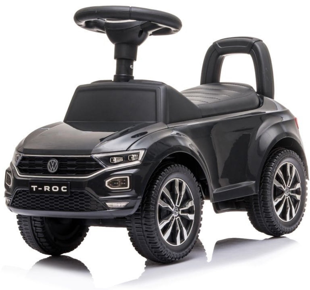 Kinderauto Volkswagen loopauto vanaf 1 jaar met claxon, verchroomde velgen, opbergvak onder de stoel (Zwart) (5907478641467)